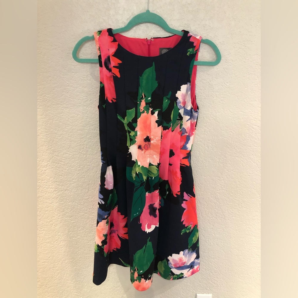 Navy Floral Vince Camuto Dress